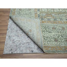 Load image into Gallery viewer, 9&#39;x12&#39; Pistachio Green, Hand Knotted, Pre Historic 14th Century Influence, Mamluk Design, Natural Dyes, Pure Wool, Oriental Rug FWR460836