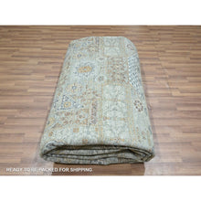 Load image into Gallery viewer, 9&#39;x12&#39; Pistachio Green, Hand Knotted, Pre Historic 14th Century Influence, Mamluk Design, Natural Dyes, Pure Wool, Oriental Rug FWR460836