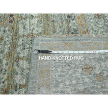 Load image into Gallery viewer, 9&#39;x12&#39; Pistachio Green, Hand Knotted, Pre Historic 14th Century Influence, Mamluk Design, Natural Dyes, Pure Wool, Oriental Rug FWR460836