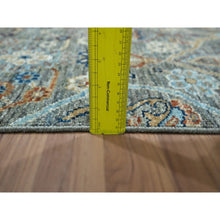 Load image into Gallery viewer, 2&#39;7&quot;x22&#39;4&quot; Sage Green, Hand Spun New Zealand Wool, Trellis Borderless Garden Design, Agra, Hand Knotted, Xl Runner, Oriental Rug FWR460842