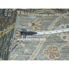 Load image into Gallery viewer, 2&#39;7&quot;x22&#39;4&quot; Sage Green, Hand Spun New Zealand Wool, Trellis Borderless Garden Design, Agra, Hand Knotted, Xl Runner, Oriental Rug FWR460842