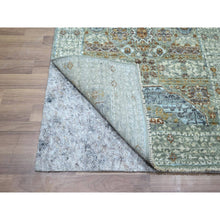 Load image into Gallery viewer, 2&#39;7&quot;x6&#39;3&quot; Sage Green, Pre Historic 14th Century Influence, Mamluk Design, Natural Dyes, Hand Knotted, Pure Wool, Runner, Oriental Rug FWR460854