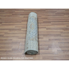 Load image into Gallery viewer, 2&#39;7&quot;x6&#39;3&quot; Sage Green, Pre Historic 14th Century Influence, Mamluk Design, Natural Dyes, Hand Knotted, Pure Wool, Runner, Oriental Rug FWR460854