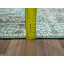 Load image into Gallery viewer, 2&#39;7&quot;x6&#39;3&quot; Sage Green, Pre Historic 14th Century Influence, Mamluk Design, Natural Dyes, Hand Knotted, Pure Wool, Runner, Oriental Rug FWR460854