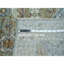 Load image into Gallery viewer, 2&#39;7&quot;x6&#39;3&quot; Sage Green, Pre Historic 14th Century Influence, Mamluk Design, Natural Dyes, Hand Knotted, Pure Wool, Runner, Oriental Rug FWR460854