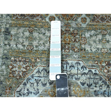 Load image into Gallery viewer, 2&#39;8&quot;x8&#39;1&quot; Sage Green, Hand Knotted, Pre Historic 14th Century Influence, Mamluk Design, Natural Dyes, Pure Wool, Runner, Oriental Rug FWR460860