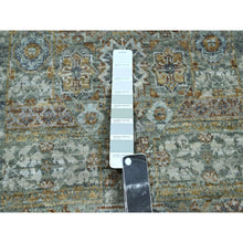 Load image into Gallery viewer, 2&#39;8&quot;x8&#39;1&quot; Sage Green, Pure Wool, Pre Historic 14th Century Influence, Mamluk Design, Natural Dyes, Hand Knotted, Runner, Oriental Rug FWR460866