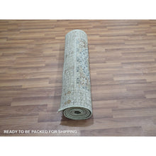 Load image into Gallery viewer, 2&#39;8&quot;x8&#39;1&quot; Sage Green, Pure Wool, Pre Historic 14th Century Influence, Mamluk Design, Natural Dyes, Hand Knotted, Runner, Oriental Rug FWR460866