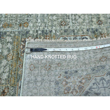Load image into Gallery viewer, 2&#39;8&quot;x8&#39;1&quot; Sage Green, Pure Wool, Pre Historic 14th Century Influence, Mamluk Design, Natural Dyes, Hand Knotted, Runner, Oriental Rug FWR460866