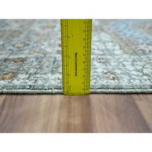 Load image into Gallery viewer, 2&#39;9&quot;x10&#39;4&quot; Mint Green, Pre Historic 14th Century Influence, Mamluk Design, Natural Dyes, Hand Knotted, Pure Wool, Runner, Oriental Rug FWR460872