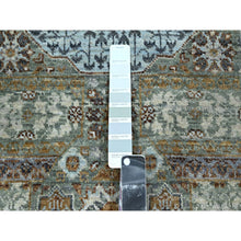 Load image into Gallery viewer, 2&#39;8&quot;x10&#39;4&quot; Pistachio Green, Hand Knotted, Pure Wool, Pre Historic 14th Century Influence, Mamluk Design, Natural Dyes, Runner, Oriental Rug FWR460878