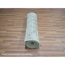 Load image into Gallery viewer, 2&#39;8&quot;x10&#39;4&quot; Pistachio Green, Hand Knotted, Pure Wool, Pre Historic 14th Century Influence, Mamluk Design, Natural Dyes, Runner, Oriental Rug FWR460878