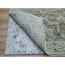 Load image into Gallery viewer, 2&#39;7&quot;x12&#39;1&quot; Sage Green, Pre Historic 14th Century Influence, Mamluk Design, Natural Dyes, Hand Knotted, Pure Wool, Runner, Oriental Rug FWR460884