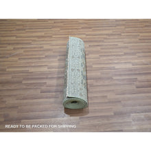 Load image into Gallery viewer, 2&#39;7&quot;x12&#39;1&quot; Mint Green, Organic Wool, Pre Historic 14th Century Influence, Mamluk Design, Natural Dyes, Hand Knotted, Runner, Oriental Rug FWR460890