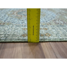 Load image into Gallery viewer, 2&#39;7&quot;x12&#39;1&quot; Mint Green, Organic Wool, Pre Historic 14th Century Influence, Mamluk Design, Natural Dyes, Hand Knotted, Runner, Oriental Rug FWR460890