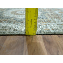 Load image into Gallery viewer, 2&#39;1&quot;x3&#39;1&quot; Sage Green, Pre Historic 14th Century Influence, Mamluk Design, Natural Dyes, Hand Knotted, Pure Wool, Sample, Mat, Oriental Rug FWR460896