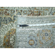 Load image into Gallery viewer, 2&#39;1&quot;x3&#39;1&quot; Sage Green, Pre Historic 14th Century Influence, Mamluk Design, Natural Dyes, Hand Knotted, Pure Wool, Sample, Mat, Oriental Rug FWR460896