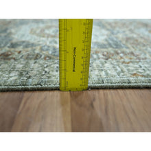 Load image into Gallery viewer, 2&#39;1&quot;x3&#39;1&quot; Pistachio Green, Hand Knotted, Pre Historic 14th Century Influence, Mamluk Design, Natural Dyes, Pure Wool, Sample, Mat, Oriental Rug FWR460902