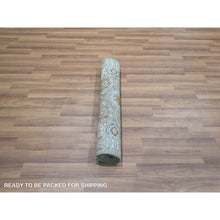 Load image into Gallery viewer, 2&#39;1&quot;x3&#39;1&quot; Pistachio Green, Hand Knotted, Pre Historic 14th Century Influence, Mamluk Design, Natural Dyes, Pure Wool, Sample, Mat, Oriental Rug FWR460902