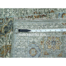 Load image into Gallery viewer, 2&#39;1&quot;x3&#39;2&quot; Sage Green, Pre Historic 14th Century Influence, Mamluk Design, Natural Dyes, Hand Knotted, Pure Wool, Sample, Mat, Oriental Rug FWR460908
