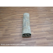 Load image into Gallery viewer, 2&#39;1&quot;x3&#39;2&quot; Sage Green, Pre Historic 14th Century Influence, Mamluk Design, Natural Dyes, Hand Knotted, Pure Wool, Sample, Mat, Oriental Rug FWR460908