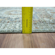 Load image into Gallery viewer, 2&#39;1&quot;x3&#39;2&quot; Mint Green, Hand Knotted, Pre Historic 14th Century Influence, Mamluk Design, Natural Dyes, Pure Wool, Sample, Mat, Oriental Rug FWR460914