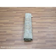 Load image into Gallery viewer, 2&#39;1&quot;x3&#39;2&quot; Mint Green, Hand Knotted, Pre Historic 14th Century Influence, Mamluk Design, Natural Dyes, Pure Wool, Sample, Mat, Oriental Rug FWR460914