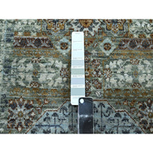 Load image into Gallery viewer, 2&#39;8&quot;x8&#39;1&quot; Pistachio Green, Hand Knotted, Pre Historic 14th Century Influence, Mamluk Design, Natural Dyes, Pure Wool, Runner, Oriental Rug FWR460920