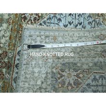 Load image into Gallery viewer, 2&#39;8&quot;x8&#39;1&quot; Pistachio Green, Hand Knotted, Pre Historic 14th Century Influence, Mamluk Design, Natural Dyes, Pure Wool, Runner, Oriental Rug FWR460920