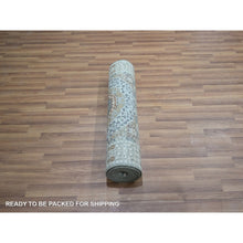 Load image into Gallery viewer, 2&#39;8&quot;x8&#39;1&quot; Pistachio Green, Hand Knotted, Pre Historic 14th Century Influence, Mamluk Design, Natural Dyes, Pure Wool, Runner, Oriental Rug FWR460920