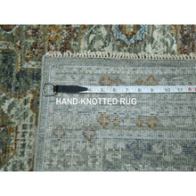 Load image into Gallery viewer, 3&#39;x5&#39;1&quot; Sage Green, Hand Knotted, Pure Wool, Pre Historic 14th Century Influence, Mamluk Design, Natural Dyes, Oriental Rug FWR460932
