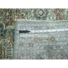Load image into Gallery viewer, 3&#39;1&quot;x5&#39; Mint Green, Pure Wool, Pre Historic 14th Century Influence, Mamluk Design, Natural Dyes, Hand Knotted, Oriental Rug FWR460938