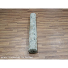 Load image into Gallery viewer, 3&#39;1&quot;x5&#39; Mint Green, Pure Wool, Pre Historic 14th Century Influence, Mamluk Design, Natural Dyes, Hand Knotted, Oriental Rug FWR460938