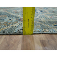 Load image into Gallery viewer, 2&#39;x3&#39; Sage Green, Trellis Borderless Garden Design, Agra, Hand Knotted, Hand Spun New Zealand Wool, Mat, Sample, Oriental Rug FWR460956