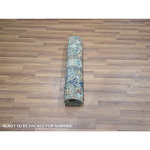 Load image into Gallery viewer, 2&#39;x3&#39; Sage Green, Trellis Borderless Garden Design, Agra, Hand Knotted, Hand Spun New Zealand Wool, Mat, Sample, Oriental Rug FWR460956