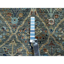 Load image into Gallery viewer, 2&#39;8&quot;x6&#39; Teal Green, Hand Knotted, Trellis Borderless Garden Design, Agra, Hand Spun New Zealand Wool, Runner, Oriental Rug FWR460968