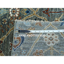 Load image into Gallery viewer, 2&#39;8&quot;x6&#39; Teal Green, Hand Knotted, Trellis Borderless Garden Design, Agra, Hand Spun New Zealand Wool, Runner, Oriental Rug FWR460968