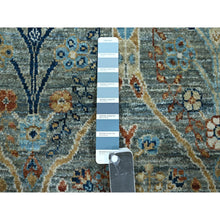 Load image into Gallery viewer, 2&#39;8&quot;x8&#39;1&quot; Viridian Green, Trellis Borderless Garden Design, Agra, Hand Knotted, Hand Spun New Zealand Wool, Runner, Oriental Rug FWR460986