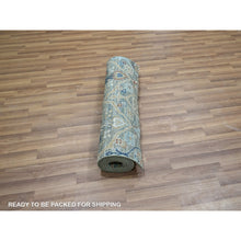 Load image into Gallery viewer, 2&#39;8&quot;x8&#39;1&quot; Viridian Green, Trellis Borderless Garden Design, Agra, Hand Knotted, Hand Spun New Zealand Wool, Runner, Oriental Rug FWR460986