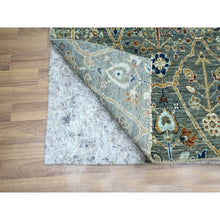 Load image into Gallery viewer, 3&#39;x5&#39;2&quot; Basil Green, Hand Spun New Zealand Wool, Trellis Borderless Garden Design, Agra, Hand Knotted, Oriental Rug FWR460992