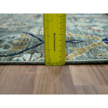 Load image into Gallery viewer, 3&#39;x5&#39;2&quot; Basil Green, Hand Spun New Zealand Wool, Trellis Borderless Garden Design, Agra, Hand Knotted, Oriental Rug FWR460992