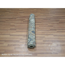 Load image into Gallery viewer, 3&#39;x5&#39;2&quot; Basil Green, Hand Spun New Zealand Wool, Trellis Borderless Garden Design, Agra, Hand Knotted, Oriental Rug FWR460992