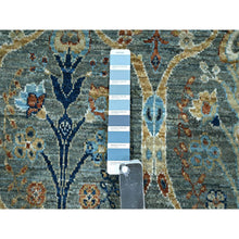Load image into Gallery viewer, 3&#39;10&quot;x6&#39;1&quot; Viridian Green, Hand Knotted, Trellis Borderless Garden Design, Agra, Hand Spun New Zealand Wool, Oriental Rug FWR461004