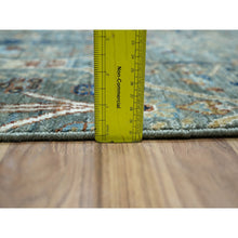 Load image into Gallery viewer, 3&#39;10&quot;x6&#39;1&quot; Viridian Green, Hand Knotted, Trellis Borderless Garden Design, Agra, Hand Spun New Zealand Wool, Oriental Rug FWR461004