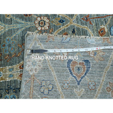 Load image into Gallery viewer, 3&#39;10&quot;x6&#39;1&quot; Viridian Green, Hand Knotted, Trellis Borderless Garden Design, Agra, Hand Spun New Zealand Wool, Oriental Rug FWR461004
