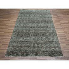 Load image into Gallery viewer, 5&#39;1&quot;x7&#39;1&quot; Ash Gray, Kohinoor Herat Pattern, Small Geometric Repetitive Diamond Design, Soft Wool, Tone On Tone, Hand Knotted, Oriental Rug FWR461022