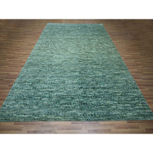 Load image into Gallery viewer, 9&#39;3&quot;x11&#39;7&quot; Sea Green, Grass Design With Looped Pile, Hand Knotted, Pure Wool, Oriental Rug FWR461028