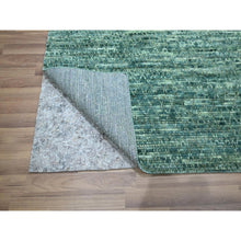 Load image into Gallery viewer, 9&#39;3&quot;x11&#39;7&quot; Sea Green, Grass Design With Looped Pile, Hand Knotted, Pure Wool, Oriental Rug FWR461028