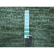Load image into Gallery viewer, 9&#39;3&quot;x11&#39;7&quot; Sea Green, Grass Design With Looped Pile, Hand Knotted, Pure Wool, Oriental Rug FWR461028