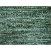 Load image into Gallery viewer, 9&#39;3&quot;x11&#39;7&quot; Sea Green, Grass Design With Looped Pile, Hand Knotted, Pure Wool, Oriental Rug FWR461028